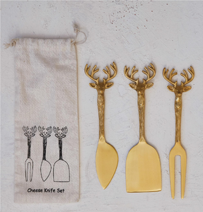 Brass <b>Cheese</b> <b>Set</b> Luxury Quality Handcrafted 4Pcs Brass Flatware Cutlery <b>Set</b> <b>Cheese</b> Tools Best Prices - Product Image 4