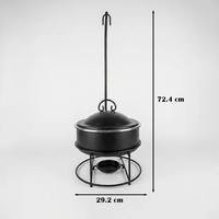 Plat de service rond de luxe arabe en acier inoxydable avec base métallique crème mate, chauffe-plat pour buffet Ramadan, chauffe-soupe, unité individuelle