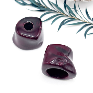 Cuentas sueltas de acrílico con forma de concha de orificio grande, cuadradas, de color, con orificio recto, tipo colgante de campana, accesorios de joyería para bikini y manualidades de resina - Product Image 2