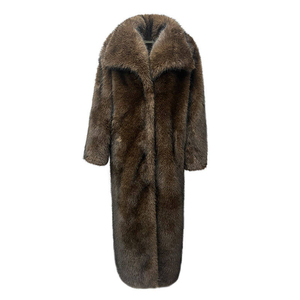 Premium Women's Faux Fur Eco-friendly Hooded <b>Coat</b> Elegant Regular Winter Soft Plush Fashion Wear OEM Private Label Wholesale - Product Image 1