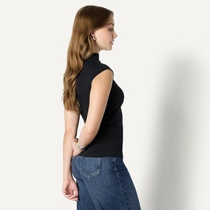 Haut gainant sans couture pour femme, col roulé, contrôle léger, mélange coton élasthanne, usage quotidien - Product Image 3