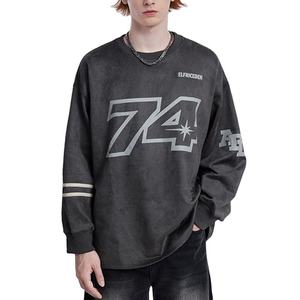 Sweat-shirt OEM pour homme, teint en pièce, effet vintage délavé, col rond, style décontracté, fabricant - Product Image 2