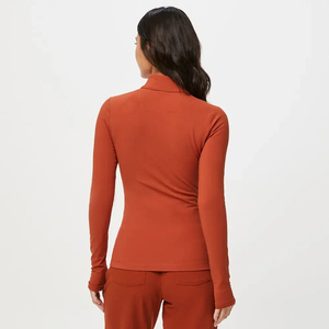 Women Stretch <b>Nursing</b> <b>Scrub</b> Jacket Zip Medical Uniform Blouse Kangaroo Pocket Breathable Spandex/Polyester Needle Detection - Product Image 5