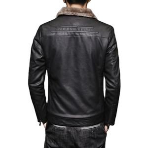 OEM Premium Quality Hot Selling Best Winter Men's Fashion Lapel Short Paragraph Casual <b>Jacket</b> Men <b>Real</b> <b>Leather</b> <b>Jacket</b> Shirts - Product Image 2