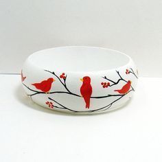 Boho Style Folk Art Floral Pattern Hand-Painted <b>Indian</b> Wooden <b>Bangles</b> Unique Fashion Jewelry Made with Handmade Technique - Product Image 3