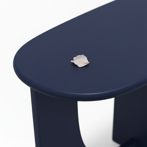 Mesa de Centro/Mesa Auxiliar de Madera de Caucho Duradera con Chapa de Roble MDF, Mesa de Café Moderna para Sala de Estar, Dormitorio, Decoración del Hogar, Color Azul Marino - Product Image 5