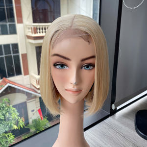 Perruque Bob Lisse Blond Platine à Expédition Rapide, Cheveux Humains Vierges Vietnamiens Super Double Drawn de Qualité Premium Luxe - Product Image 1