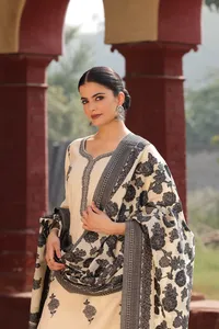 Colección de Verano Safaa TALAH - Tela de Algodón Premium Sin Coser para Vestidos |   Trajes Chikankari Tejidos con Motivos Florales al por Mayor - Product Image 5