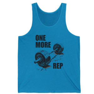 Débardeur pour homme One More Rep, bleu, en coton imprimé, sans manches, décontracté, col rond, respirant, pour la musculation - Product Image 1