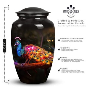 Black Aluminium Phoenix Design Cremation Adult <b>Urn</b> for Adult Ashes Memorial Funeral <b>Urn</b> <b>Large</b> Custom Memorial <b>Urn</b> For Human Ash - Product Image 2