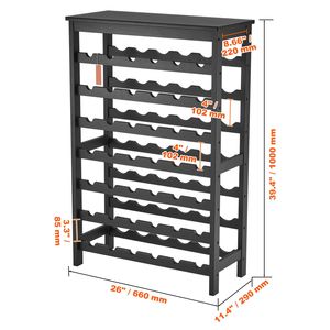 Portabottiglie Modulare per 42 Bottiglie, 7 Ripiani in Legno di Bambù Massiccio, Espositore Moderno da Tavolo o Pavimento - Product Image 4