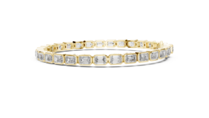Pulsera de oro de 14 quilates con diamantes cultivados en laboratorio con corte esmeralda para mujer, pulsera de lujo con piedras sintéticas, regalo de joyería fina para aniversario y boda - Product Image 4