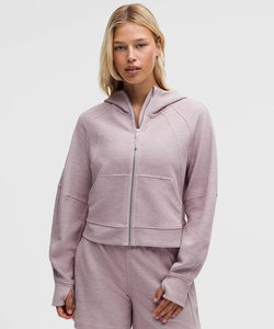Sudadera con Capucha para Mujer, Cierre de Cremallera, Color Sólido, Tejida, 100% Algodón Orgánico, Manga Larga, Largo Regular, Invierno, Estampada con Cuentas - Product Image 1