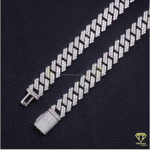 Cadena Cubana de Plata Esterlina 925 con Diamantes de Moissanita de 12mm, Joyería Hip Hop de Miami para Hombre, ¡Venta Caliente! - Product Image 4