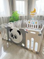 Parc de jeu pour bébé sur le thème du panda géant chinois avec toboggan et balançoire, aire de jeux pour enfants, parc de jeu pliable avec tapis, parc de jeu intérieur sécurisé