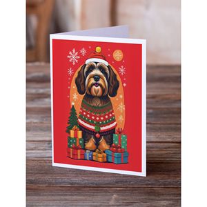 Cartes de voeux de Noël de vacances de Terrier tibétain lunatique Pack de 8 A7 Taille 5x7 Cartes de note vierges avec enveloppes - Product Image 2