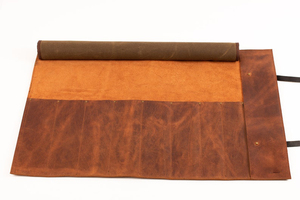 Customized Logo Genuine Cow Leather Lightweight Portable Kitchen Professional Chef <b>Knife</b> Roll Bag <b>Holder</b> LKR-0203 - Product Image 5