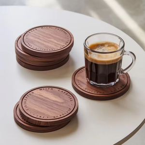 Juego de posavasos de madera premium hechos a mano con un aspecto clásico, ideales para crear espacios de comedor estéticos por blossom craft india. - Product Image 3