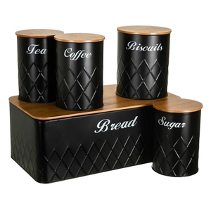 Luxury Black Marble Pattern Metal <b>Spice</b> <b>Jar</b> Set with Wooden Lid and Tray Gold Accents Kitchen <b>Spice</b> Storage Canister - Product Image 5