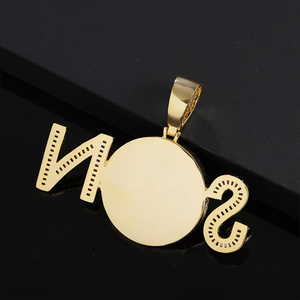 Gold Plated Custom SON Medallion Pendant Necklace Hip Hop Jewelry Personalized <b>Memory</b> Frame Lab Grown Pendant <b>Gift</b> for Women - Product Image 4