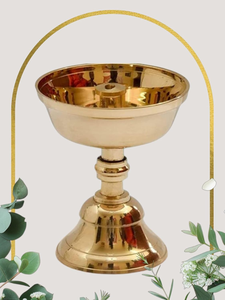 Support en laiton pour Akhand Jyothi Pyali, pour Pooja hindou, lampe à huile traditionnelle indienne, porte-Deepam, lampe de prière décorative en laiton - Product Image 4