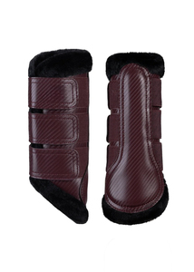 BRAND ZONE Bottes équestres en cuir verni pour chevaux, protections de tendons 8MM en néoprène et fausse fourrure, durables et confortables - Product Image 2