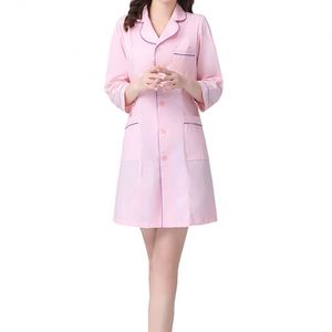 Long Sleeve White Collar Lab Coat Hospital <b>Doctor</b> Nurse Uniform Healthcare Professional White Lab Coat for Medical Staff - Product Image 6
