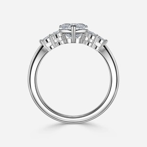 Anillo de Compromiso Floral con Diamante Cultivado en Laboratorio de 2 Quilates con Corte Corazón, Oro Amarillo de 14K, Venta al por Mayor - Product Image 5
