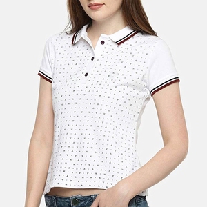 Camisetas tipo polo transpirables para mujer, estilo moderno y sencillo, ideales para el verano, en venta. - Product Image 3