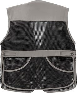 Gilet en maille gris pour homme, sans manches, respirant, utilitaire, en polyester, avec fermeture éclair, décontracté, pour l'été - Product Image 5