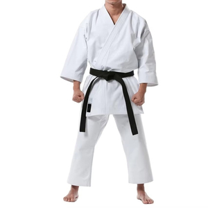 Uniformes de Taekwondo DoBok Azules Acanalados Ligeros con Bordado de Logotipo Personalizado - Product Image 1