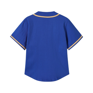 Maillot de baseball SGRHO bleu roi à boutons, manches courtes, fermeture à pression, écusson brodé, lettres grecques, uniforme sportif d'équipe - Product Image 2