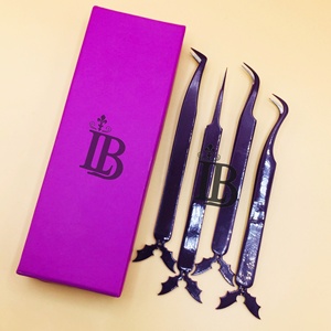 Meilleures Offres Pinces à Cils pour Extensions de Cils Design Mink Bottom Design Personnalisé Pinces à Cils Violettes pour Extensions de Cils Emballage Personnalisé - Product Image 2