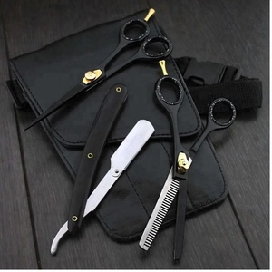 PROFESSIONAL BEAUTY RAZOR <b>EDGE</b> HAIR CUTTING SHEARS SALON SET with 26 TEETH for STAINLESS STEEL - Product Image 1