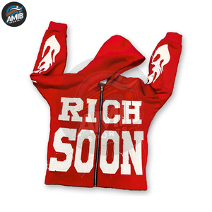 เสื้อฮู้ดดี้ปักลายสไตล์ดิสเทรสสำหรับผู้ชายรุ่นใหม่ล่าสุด ผ้าคอตตอนผสมคุณภาพสูงจากผู้ผลิตชั้นนำ - Product Image 6