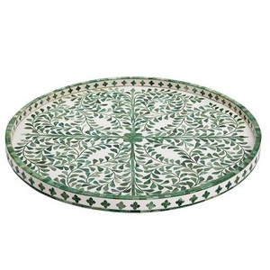 Plateau élégant en os incrusté de motifs traditionnels, fait main, durable, idéal pour offrir et pour la maison, disponible dans le monde entier - Product Image 3