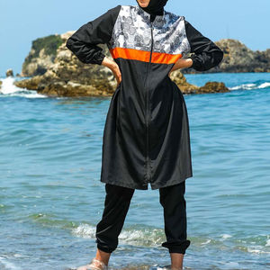 Traje de Baño Islámico Modesto, Talla Grande, Manga Larga, UPF50+, Ecológico, de Secado Rápido, Spandex/Poliéster, Burkini para Mujer - Product Image 5
