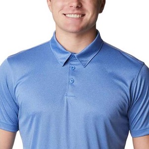 Men's Blue Short Sleeve Polo <b>Shirt</b> 100% Polyester Quick Dry Knitted Solid Color Casual Wear - Product Image 5
