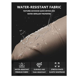 Pantalon cargo extensible à coupe décontractée pour homme, confortable, durable, multi-poches, pour le travail et les activités de plein air, avec tissu extensible flexible - Product Image 3