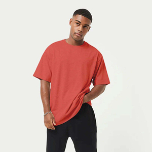 Men's Oversized Cotton Breathable Washed Silk Screen Printed T-Shirt Short Sleeve O-Neck Casual Solid Color Knitted Plain Dyed - Product Image 3