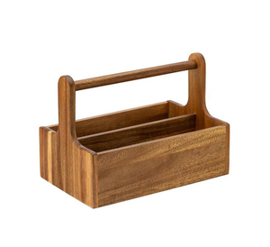 Premium Wooden <b>Tabletop</b> Utility Organizer with Stylish Iron Handle Construction - Product Image 3
