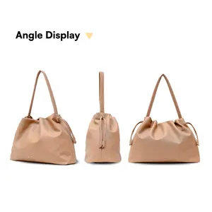Sac fourre-tout à cordon pour femme, nouvelle collection, en cuir synthétique premium, grande capacité, idéal pour les voyages en extérieur, avec fonction de suspension, tendance - Product Image 3