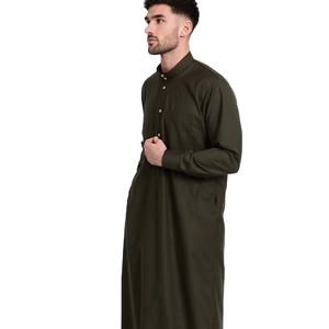 Thobes ผ้าอิสลามสำหรับผู้ชายสีน้ำเงินเข้มวัสดุคุณภาพสูงสไตล์ลำลอง thobe/thawb ดีไซน์ล่าสุด - Product Image 1