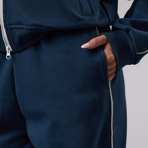 Customize Oem Loungewear <b>Women</b> Clothing 2024 Wide Leg Sweatpants and Gym Zipper Hoodie Set Cotton <b>Women</b> Tracksuits <b>Sweatsuit</b> - Product Image 5