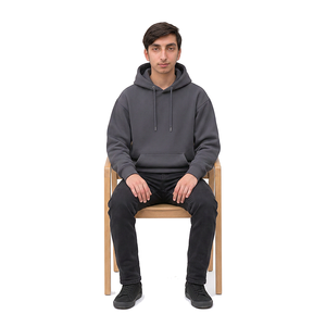 Sweat-shirt à capuche en molleton brossé, coton doux, streetwear, fabrication de vêtements sur mesure avec étiquette privée pour les marques de vêtements - Product Image 4