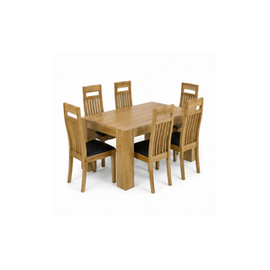 ARTERRA Premium Modern Teak Wood <b>Dining</b> <b>Table</b> Set <b>Extendable</b> Rectangular <b>Wooden</b> <b>Dining</b> Furniture with Chairs for Home Hotel - Product Image 2