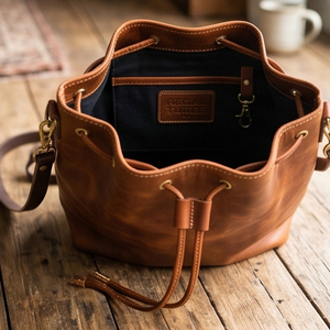 Unisex Genuine Leather <b>Drawstring</b> <b>Backpack</b> Vintage Style Durable Daily Use Sports Leather <b>Drawstring</b> Bags Shoe <b>Backpack</b> Unisex - Product Image 4