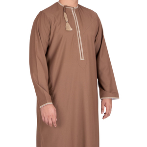 New Earth Tone Brown <b>Men</b> <b>Thobe</b> Saudi Arabian Style Jubba Long Sleeve Islamic Dress For <b>Men</b> Arabic Kandura Dishdasha Robe - Product Image 2