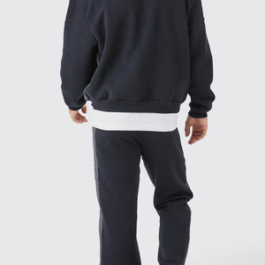 Custom Oversize 400gsm French Terry Baggy Vintage Sun Fade Acid Wash Hoodie and Stacked Sweatpants <b>Set</b> Tracksuit Men's Sweatsuit - Product Image 3