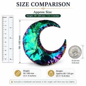 Cristal de Obsidiana Aura Angel de 100 mm, Piedra Curativa de Media Luna con Recubrimiento de Titanio, Venta al por Mayor - Product Image 3